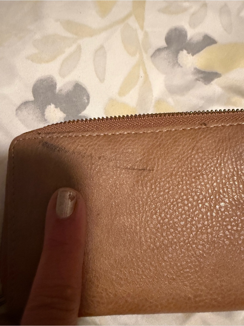 Source Unknown Brown Laser-Cut Zip-Around Wallet with Gold Accents - Picture 4 of 5
